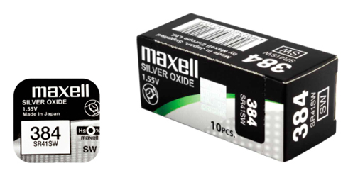 Pilha maxell 384 / SR41SW  - 1.55V Botão óxido de prata