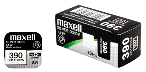 Pilha maxell 390 / SR1130SW  - 1.55V Botão óxido de prata