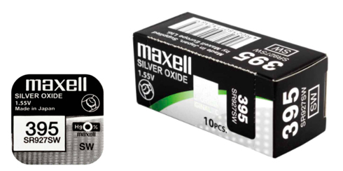 Pilha maxell 395 / SR927SW  - 1.55V Botão óxido de prata