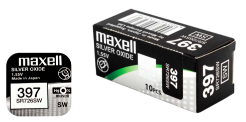 Pilha maxell 397 / SR726SW  - 1.55V Botão óxido de prata