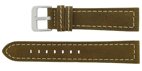 Bracelete Calfe - Castanho - Costura a branco Reacel