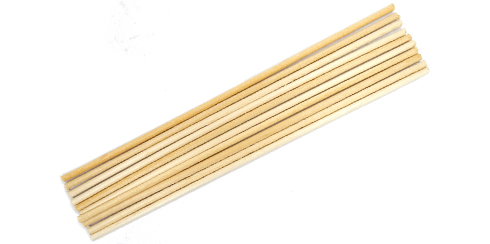 Maço 10 palitos Horotec madeira com ponta direita - 150 x 2.5 mm
