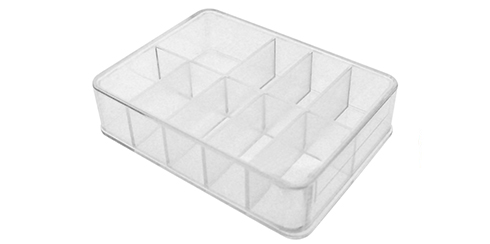 Caixa com 9 divisões - 60 x 44 x 14.5 mm