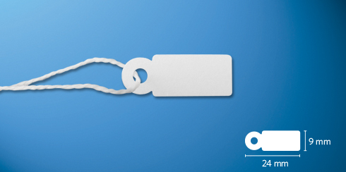 Etiqueta nº 6 branco com fio branco - 1000 unidades