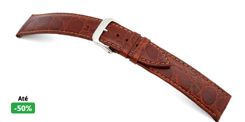 Bracelete calfe - Crocodilo - Mogno Rios