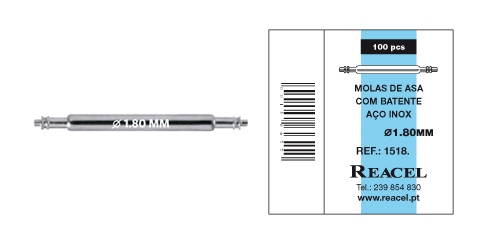 Molas de asa batente duplo aço inox - 1.8 mm - várias medidas
