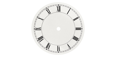 Mostrador em alumínio branco números romanos - 70 a 220 mm