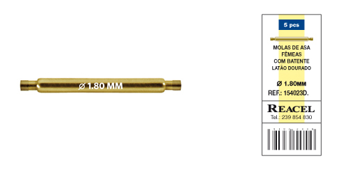 Molas de asa fêmea latão dourado - 1.80 mm - várias medidas