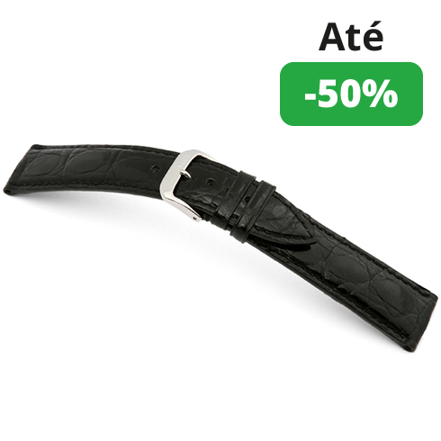 Bracelete Crocodilo genuíno – Preto Rios