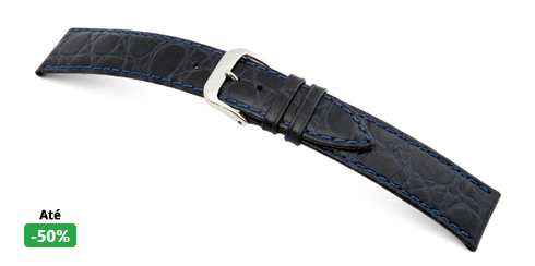 Bracelete calfe - Crocodilo - Azul marinho Rios