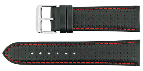 Bracelete Calfe - Preto - Costura a vermelho Reacel