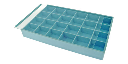Caixa em plástico com 24 divisões - 194 x 125 x 22 mm