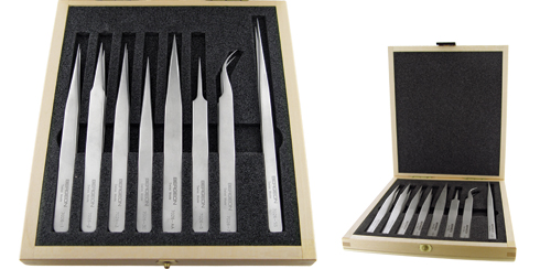 Conjunto de 8 pinças antimagnéticas Bergeon