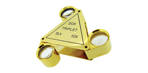 Lupa triangular para brilhantes - 10X, 15X, 20X