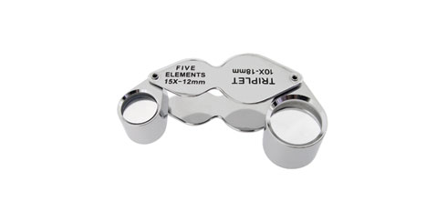 Lupa para brilhantes - 10X - 18 mm; 15X - 12 mm